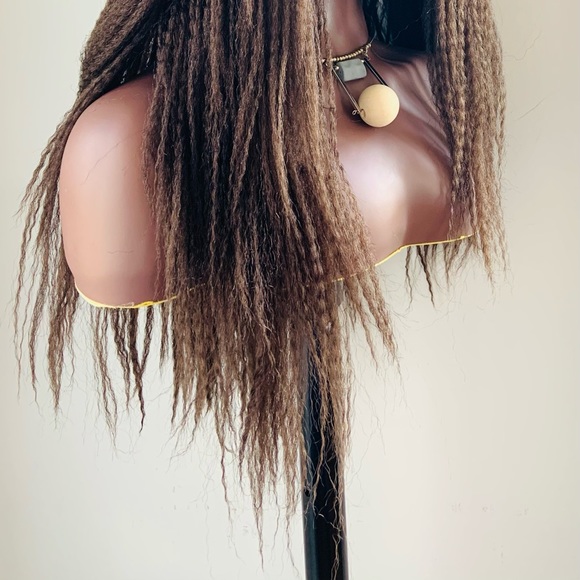Brown 26” Unisex Dreadlock Twist Synthetic Wig - Picture 5 of 14